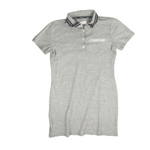 Women’s Calvin Klein Size M Polo Dress Short Sleeve Striped Collar Mini Sporty